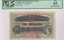 East Africa, 10 Shillings, 1953-57, UNC, p34s, SPECIMEN