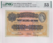 East Africa, 20 Shillings, 1953-56, AUNC, p35a