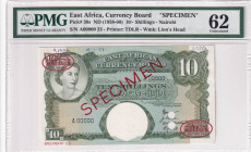 East Africa, 10 Shillings, 1958-60, UNC, p38s, SPECIMEN