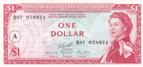 East Caribbean States, 1 Dollar, 1965, AUNC, p13h