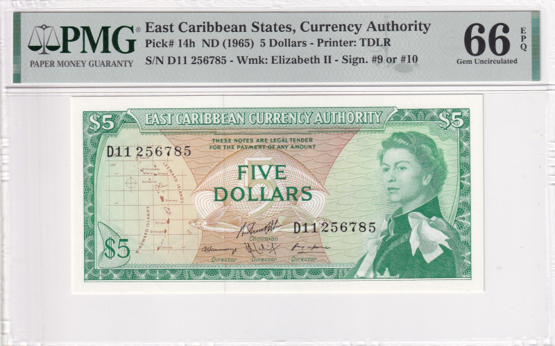 East Caribbean States, 5 Dollars, 1965, UNC, p14h

PMG 66 EPQ, Queen Elizabeth...