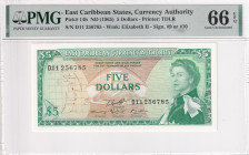 East Caribbean States, 5 Dollars, 1965, UNC, p14h