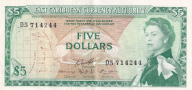 East Caribbean States, 5 Dollars, 1965, XF, p14h