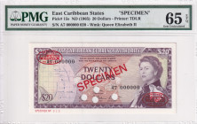 East Caribbean States, 20 Dollars, 1965, UNC, p15s, SPECIMEN