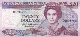 East Caribbean States, 20 Dollars, 1986/1988, VF, p19I