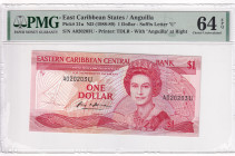 East Caribbean States, 1 Dollar, 1988-89, UNC, p21u, Anguilla