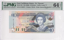 East Caribbean States, 10 Dollars, 2000, UNC, p38v, St. Vincent