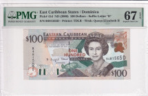 East Caribbean States, 100 Dollars, 2000, UNC, p41d, Dominica