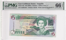 East Caribbean States, 5 Dollars, 2003, UNC, p42u, Anguilla