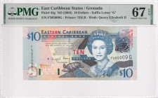 East Caribbean States, 10 Dollars, 2003, UNC, p43g, Grenada