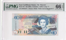 East Caribbean States, 10 Dollars, 2003, UNC, p43v, St. Vincent