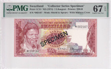 Eswatini(Swaziland), 1 Lilangeni, 1974, UNC, p1CS1, SPECIMEN
