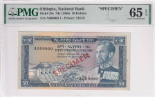 Ethiopia, 50 Dollars, 1966, UNC, p28s, SPECIMEN