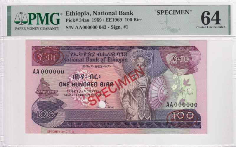 Ethiopia, 100 Birr, 1969, UNC, p34as, SPECIMEN

PMG 64

Estimate: USD 250-50...
