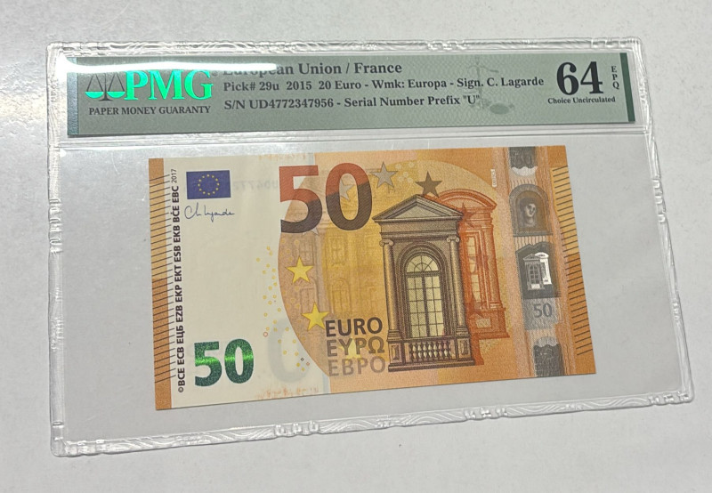 European Union, 20 Euro, 2015, UNC, p29u

PMG 64 EPQ, France

Estimate: USD ...