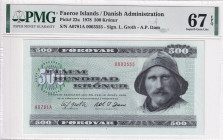 Faeroe Islands, 500 Kronur, 1978, UNC, p22a
