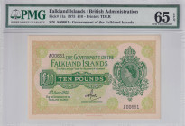 Falkland Islands, 10 Pounds, 1975, UNC, p11a