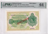 Falkland Islands, 10 Pounds, 1982, UNC, p11bs, SPECIMEN