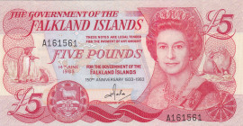 Falkland Islands, 5 Pounds, 1983, UNC(-), p12a