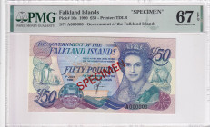 Falkland Islands, 50 Pounds, 1990, UNC, p16s, SPECIMEN