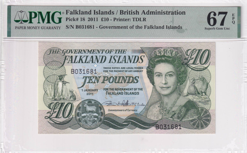 Falkland Islands, 10 Pounds, 2011, UNC, p18a

PMG 67 EPQ, High condition , Que...