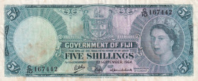 Fiji, 5 Shilings, 1964, FINE, p51d