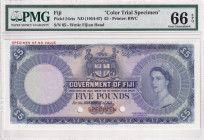 Fiji, 5 Pounds, 1954/1967, UNC, p54cts, SPECIMEN