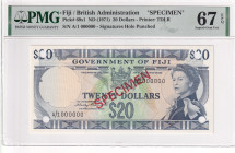 Fiji, 20 Dollars, 1971, UNC, p69s1, SPECIMEN