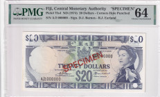 Fiji, 20 Dollars, 1974, UNC, p75s4, SPECIMEN