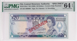 Fiji, 20 Dollars, 1986, UNC, p85s2, SPECIMEN