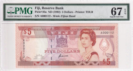 Fiji, 5 Dollars, 1992, UNC, p93a