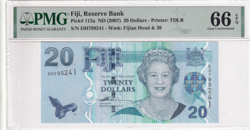 Fiji, 20 Dollars, 2007, UNC, p112a

PMG 66 EPQ, Queen Elizabeth II Portrait
...