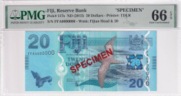 Fiji, 20 Dollars, 2013, UNC, p117s, SPECIMEN