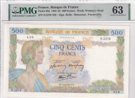 France, 500 Francs, 1941, UNC, p95b