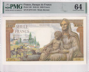 France, 1.000 Francs, 1942/1944, UNC, p102
