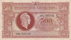 France, 500 Francs, 1944, XF(-), p106