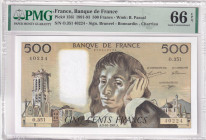 France, 500 Francs, 1991, UNC, p156i