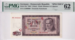 Germany - Democratic Republic, 5 Mark, 1964, UNC, p22s, SPECIMEN