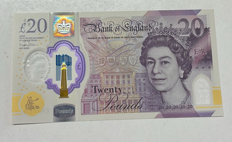 Great Britain, 20 Pounds, 2018, UNC, p396

Queen Elizabeth II Portrait, Polyme...