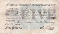 Great Britain, 5 Pounds, 1887, FINE,