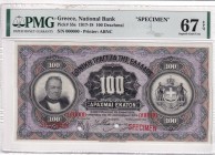 Greece, 100 Drachmai, 1917-18, UNC, p55s, SPECIMEN
