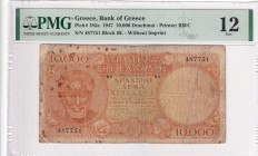 Greece, 10.000 Drachmai, 1947, FINE, p182a