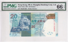 Hong Kong, 20 Dollars, 2014, UNC, p212d