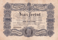 Hungary, 100 Forint, 1848, VF, pS118