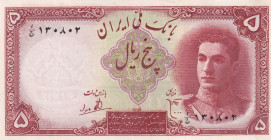 Iran, 5 Rials, 1944, UNC, p39