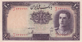Iran, 10 Rials, 1944, XF, p40