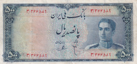 Iran, 500 Rials, 1944, FINE, p52