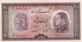 Iran, 20 Rials, 1954, UNC, p65