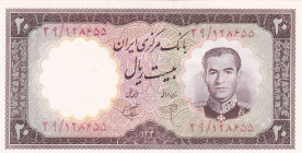 Iran, 20 Rials, 1958, AUNC, p72