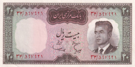 Iran, 20 Rials, 1965, XF(-), p78b